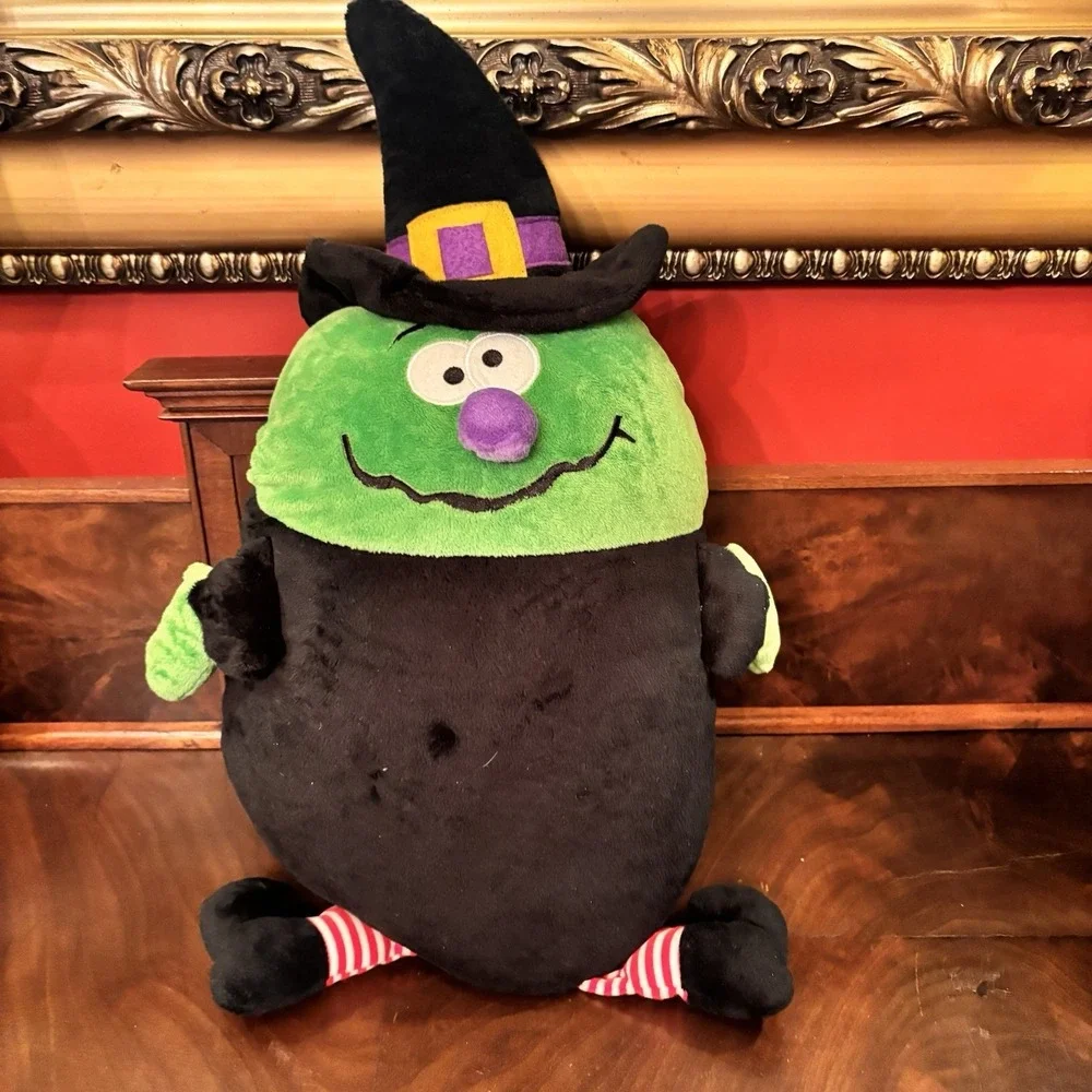 Bestever Halloween Witch Plush Pillow Green Black Stuffed Decor Large